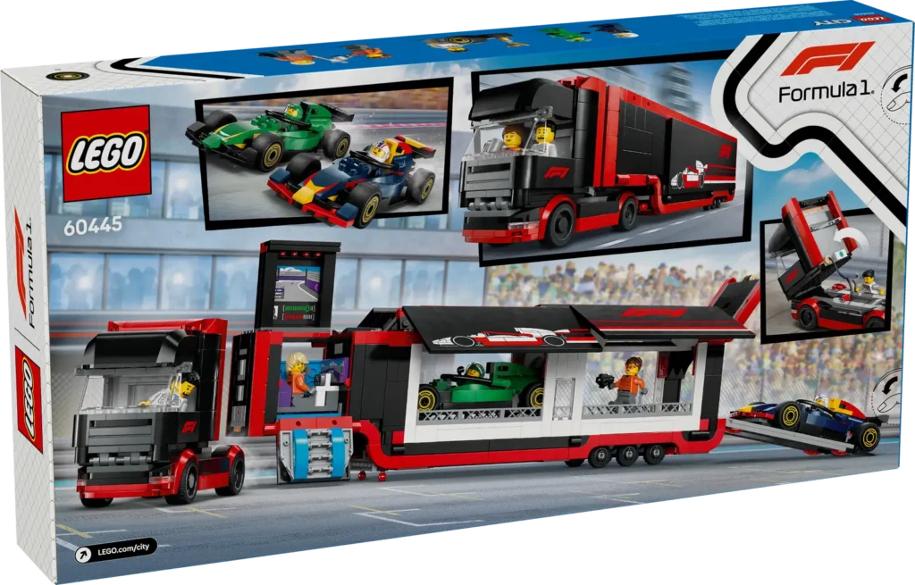 LEGO City 60445 Kamión F1 s autami RB20 a AMR24 F1