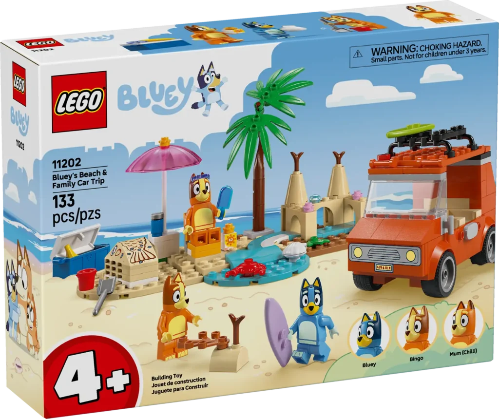 LEGO Bluey 11202 Bluey a rodinný výlet autom na pláž