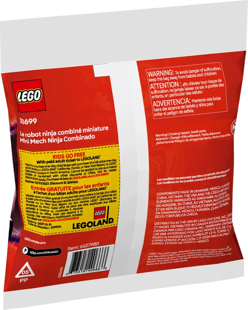 LEGO Ninjago 30699 Miniatúrny nindžovský kombinovaný robot