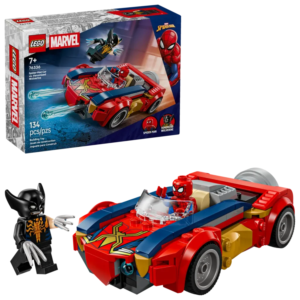 LEGO Marvel 76336 Spider-Man a auto vs. venomizovaný Wolverine
