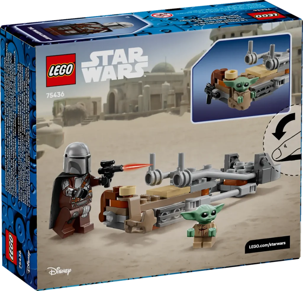 LEGO Star Wars 75436 Mandalorian, Grogu a spídrová motorka