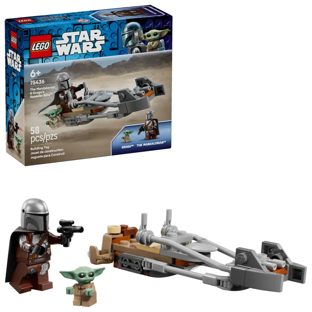 LEGO Star Wars 75436 Mandalorian, Grogu a spídrová motorka