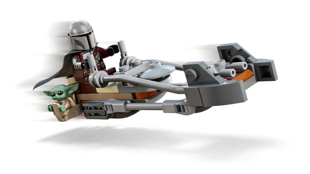 LEGO Star Wars 75436 Mandalorian, Grogu a spídrová motorka