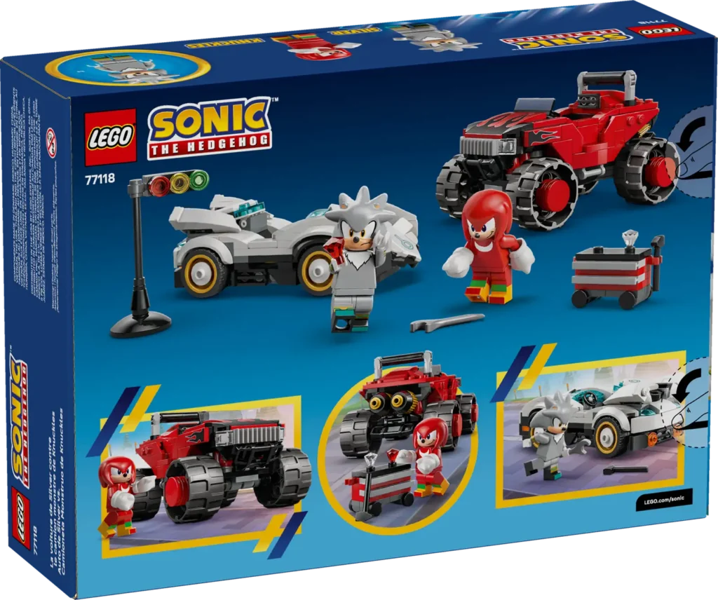 LEGO Sonic the Hedgehog 77118 Silver a jeho auto vs. Knuckles a jeho monster truck