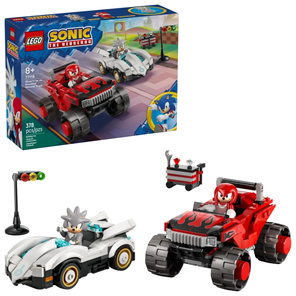 LEGO Sonic the Hedgehog 77118 Silver a jeho auto vs. Knuckles a jeho monster truck