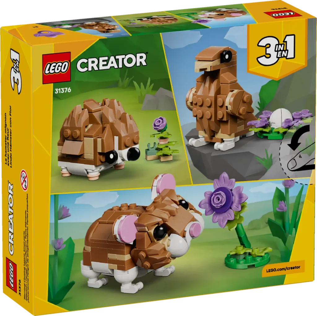LEGO Creator 3v1 31376 Roztomilý škrečok s kvetinou