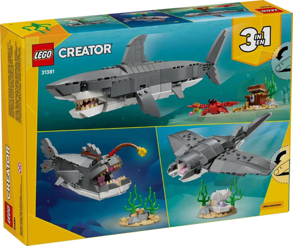 LEGO Creator 3v1 31381 Divoký žralok a truhlica s pokladom