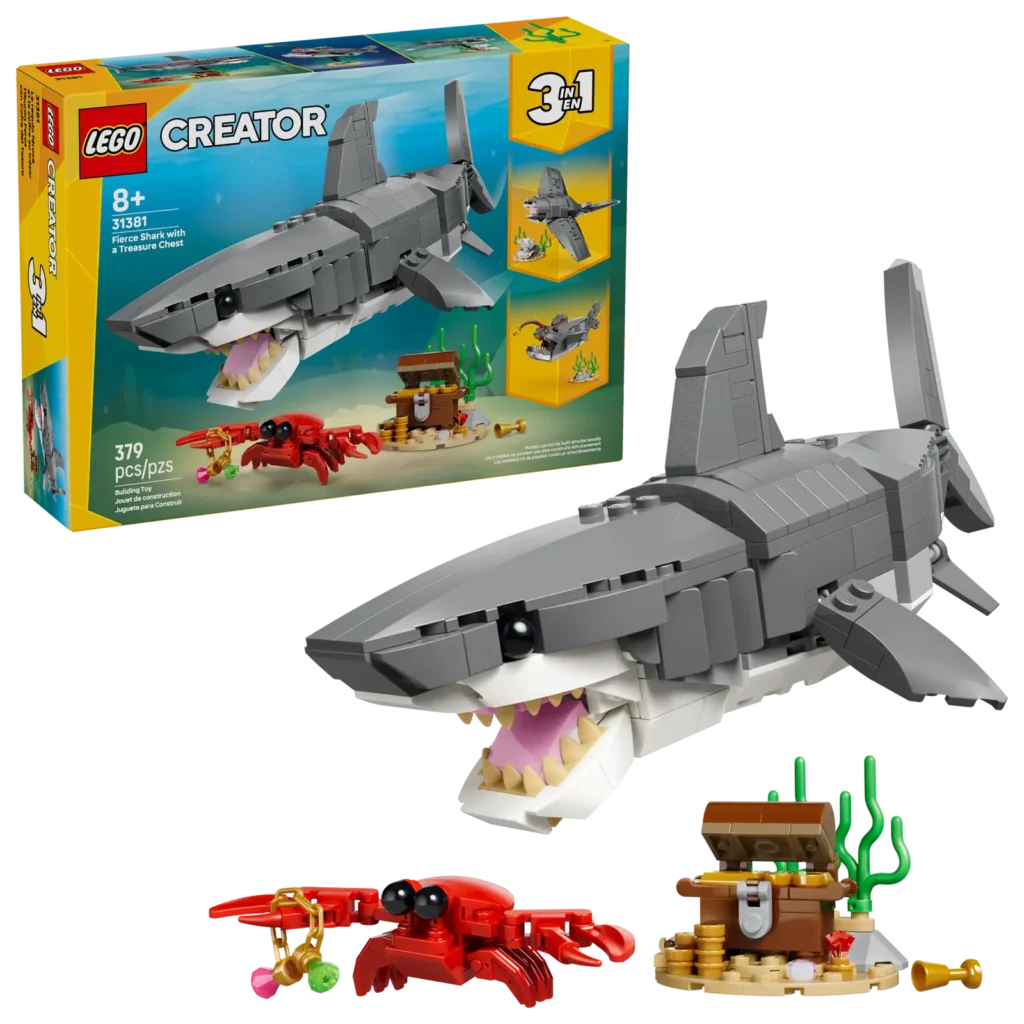 LEGO Creator 3v1 31381 Divoký žralok a truhlica s pokladom