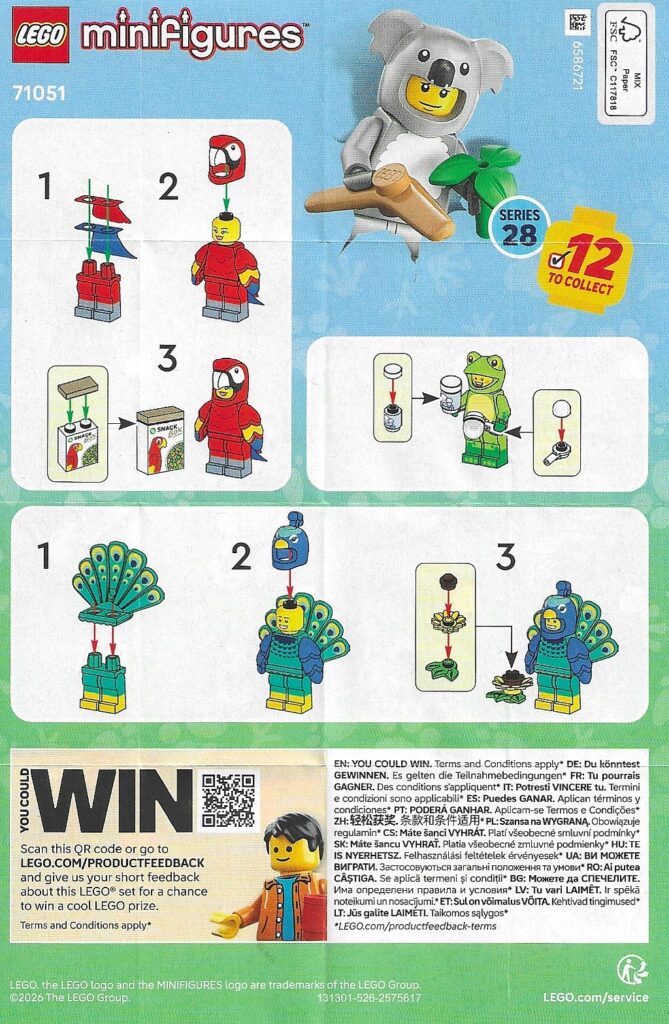 LEGO Zberateľské minifigúrky 71051 28. séria – zvieratá