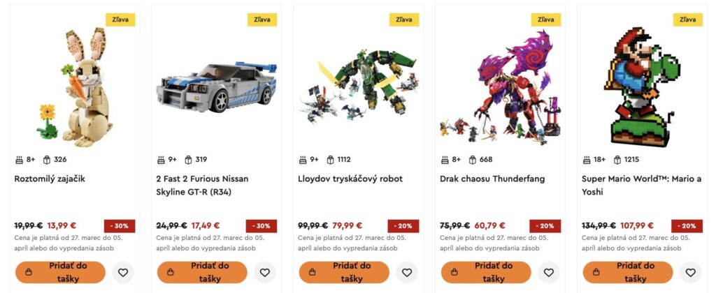 Veľkonočný LEGO výpredaj