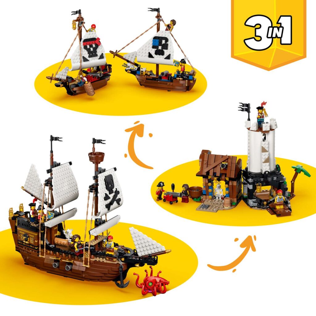 LEGO Creator 3v1 31387 Ikonická pirátska loď