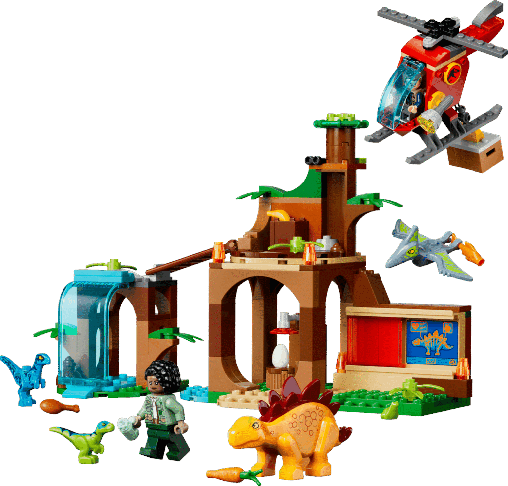LEGO Jurský Svet 77981 Záchrana velociraptora, stegosaura a pteranodona