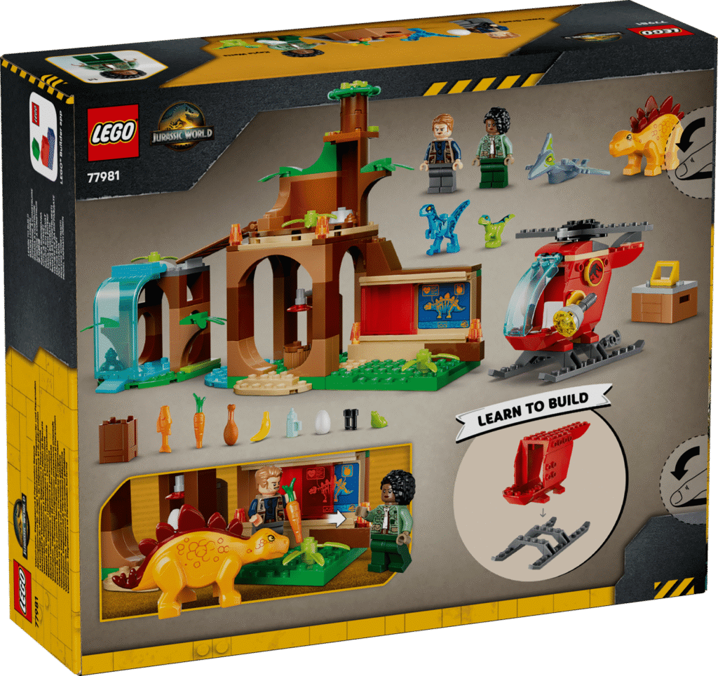 LEGO Jurský Svet 77981 Záchrana velociraptora, stegosaura a pteranodona