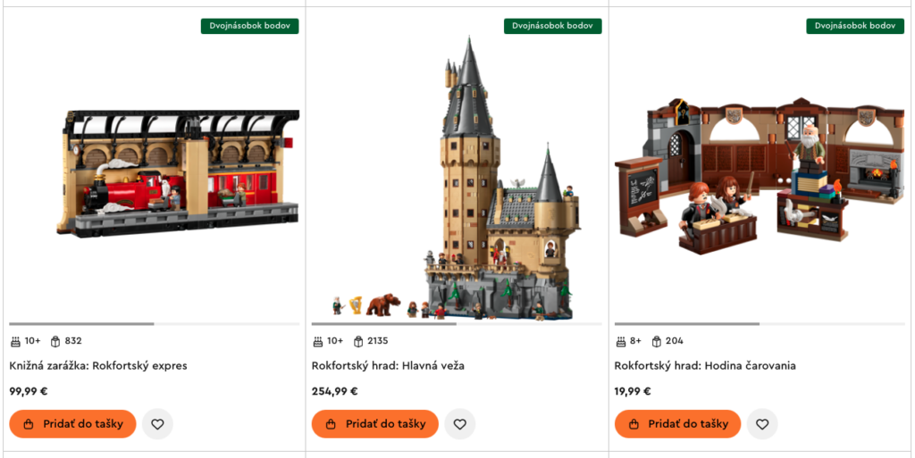 Dvojnásobok LEGO Insiders bodov za nákup vybraných setov LEGO Harry Potter